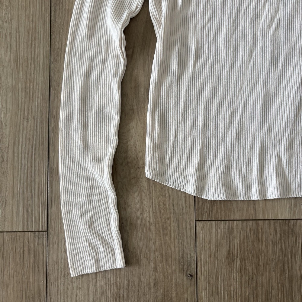 Zara Womens Ribbed Turtleneck Sweater Long Sleeve Off White Size Small - Picture 2 of 7
